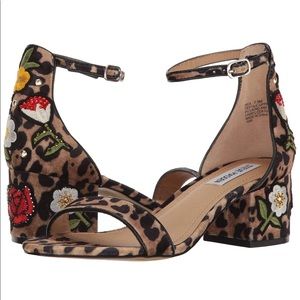 Steven Madden Leopard Embroidered Heels